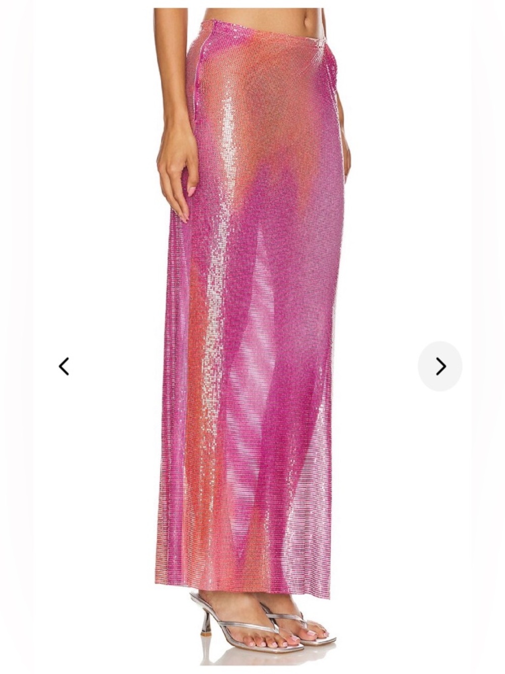 Lovers + Friends Pink to Orange Ombre Sheer Asymmetrical Maxi Skirt - nwt XS - Picture 6 of 9